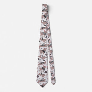 Cute Festive Cat Christmas Pattern Tie