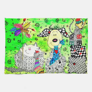 Cute Festive Christmas Critters Kitchen Towel