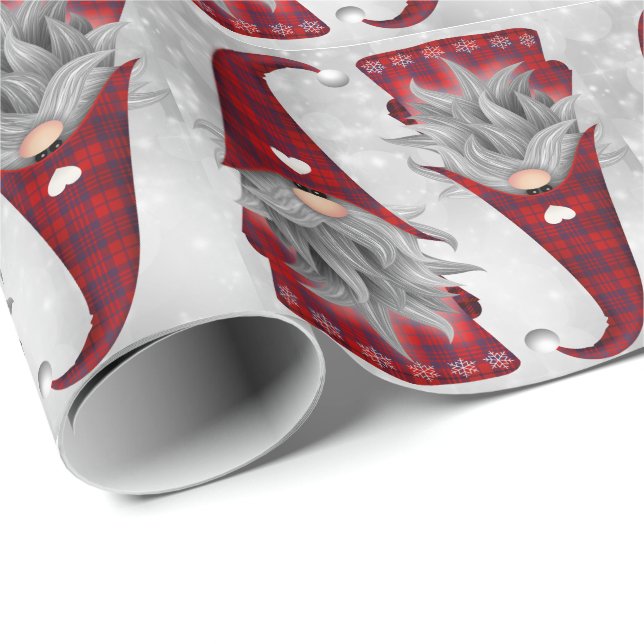 Cute Festive Christmas Gnome Holiday Wrapping Paper (Roll Corner)