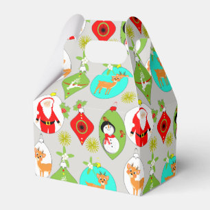 Cute Festive Christmas Pattern Favour Box