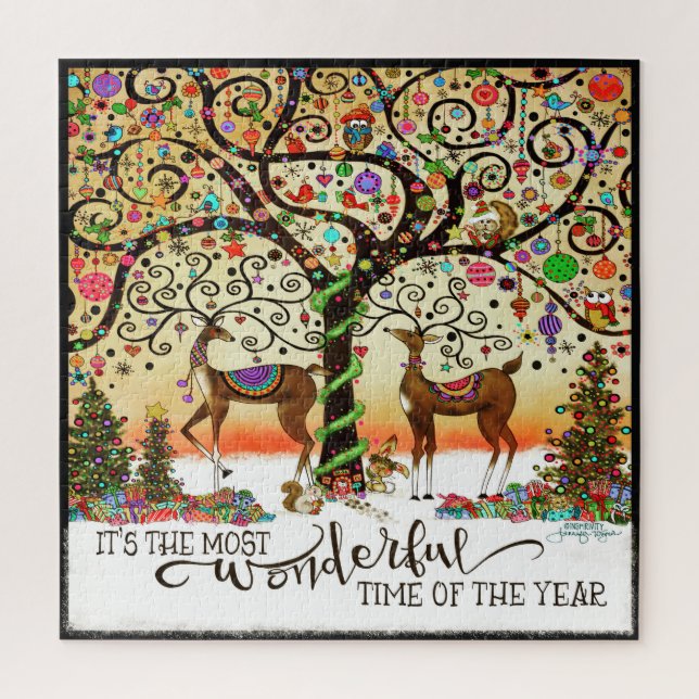 Cute Festive Christmas Tree Inspirivity Jigsaw Puzzle (Vertical)