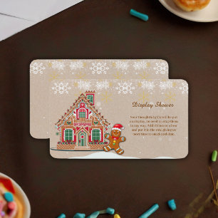 Cute Festive Gingerbread House Baby Shower Enclosure Card