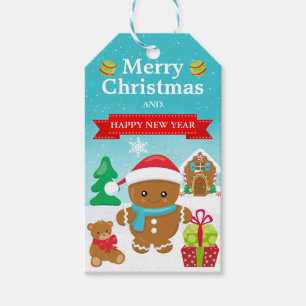 Cute Festive Gingerbread Man Christmas Gift Tags