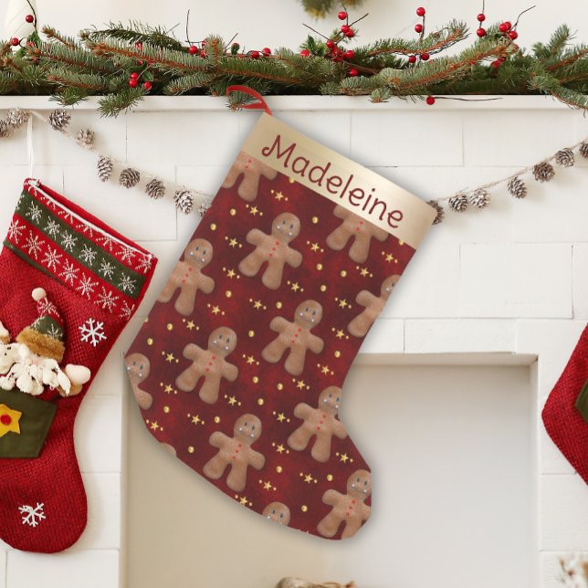 Cute Festive Gingerbread Man Small Christmas Stocking (Creator Uploaded)