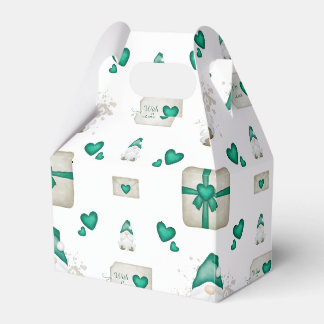Cute Festive Green Christmas Gnome Favour Box