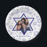 Cute Festive Happy Hanukkah Photo Star of David Paper Plate<br><div class="desc">These fun paper plates will make your Hanukkah celebration all the more special. Featuring a cute design with a photo uploaded into a Star of David picture frame,  they are a whimsical addition to your table décor.</div>