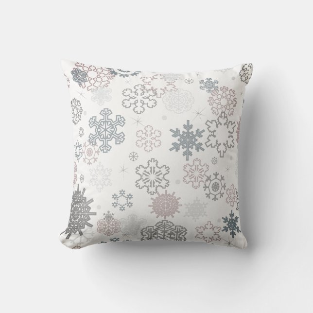 Cute Festive Icicles Monochromatic Cream/Taupe Cushion (Front)