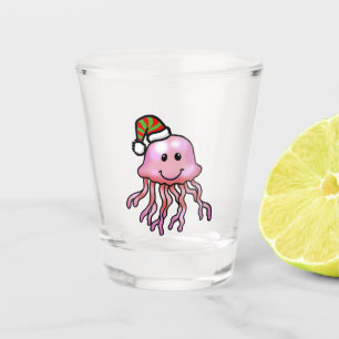 Cute Festive Jellyfish Cartoon Shot Glass