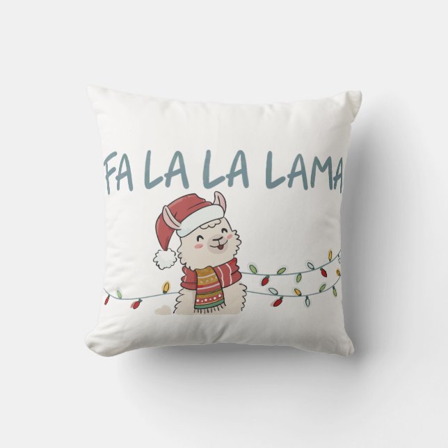 Cute Festive Llama Cushion (Front)