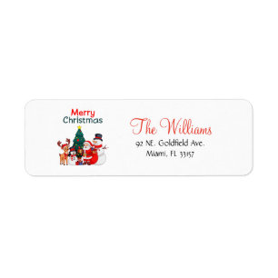 Cute Festive Merry Christmas Return Address