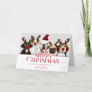 Cute Festive Merry Christmas Typography   Photo Card