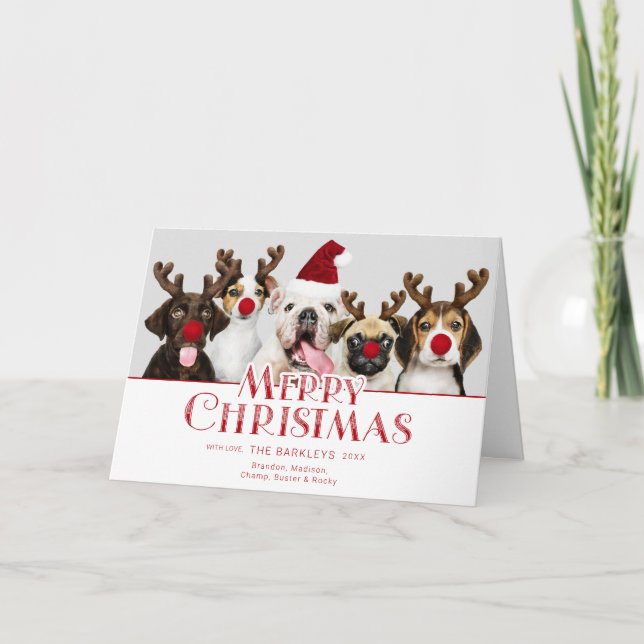 Cute Festive Merry Christmas Typography | Photo Card (Front)