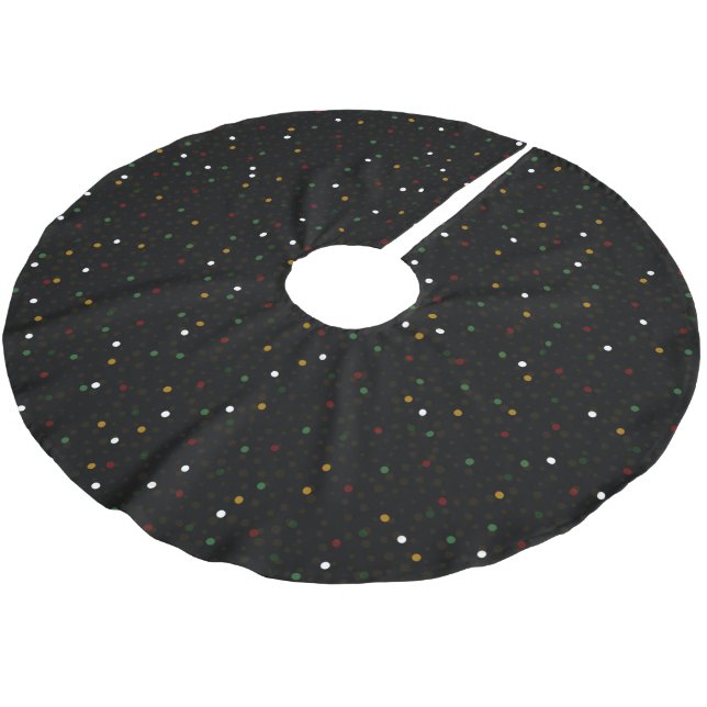 Cute Festive Modern Colourful Sparkles Glitters Brushed Polyester Tree Skirt (Angled)
