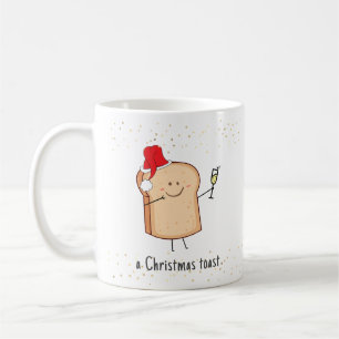 Cute Festive Piece of Toast Christmas Coffee Mug