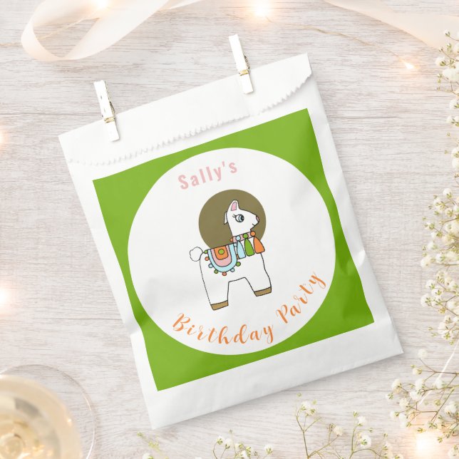Cute festive pinata llama BIrthday party Favour Bags (Clipped)