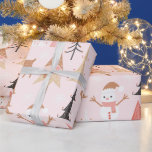 Cute Festive Pink Christmas Tree Snowman Reindeer Wrapping Paper<br><div class="desc">Cute Festive Pink Christmas Tree Snowman Reindeer Wrapping Paper</div>
