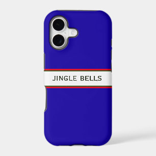 Cute Festive Royal Blue Modern Jingle Bells Text