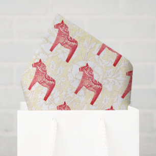 Cute Festive Scandi Red Dala Horse Tissue Paper