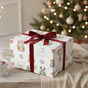 Cute Festive Woodland Animals Christmas Wrapping Paper