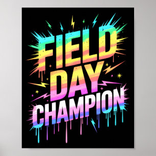 Cute Field Day Sport Style Pe Teacher Cheer On Poster