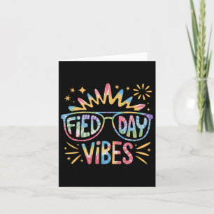 Cute Field Day Vibes Tie Dye For Teacher Kids Fiel Card