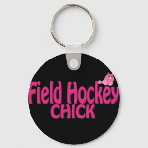 Cute Field Hockey Chick Designs Key Ring