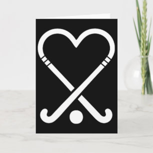 Cute Field Hockey Players Love Symbol Card