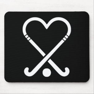 Cute Field Hockey Players Love Symbol  Mouse Mat