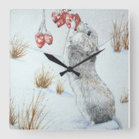 Cute field mouse snow scene wildlife