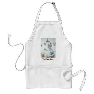 cute field mouse snow scene wildlife standard apron