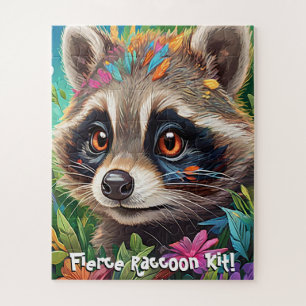 Cute & Fierce Racoon Kit! Jigsaw Puzzle