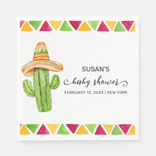 Cute Fiesta Cactus Taco 'Bout A Baby Shower Napkin