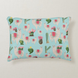 Cute Fiesta Llama & Cactus Pattern  Decorative Cushion