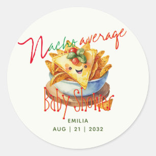 Cute Fiesta Nacho Average Baby Shower Custom Classic Round Sticker