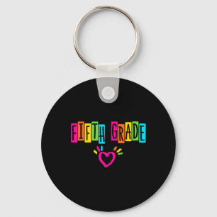 Cute Fifth Grade Heart First Day Of School Girls B Key Ring