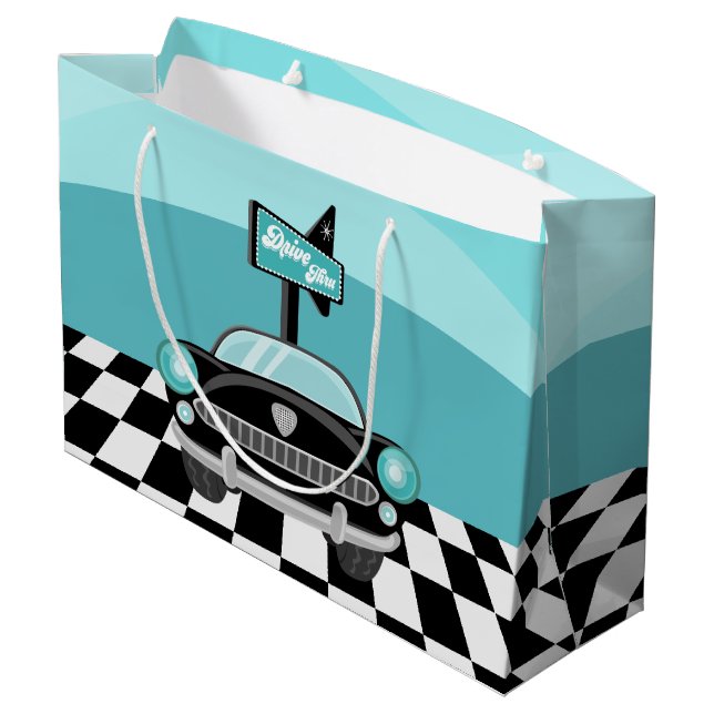Cute Fifties Diner party Large Gift Bag (Back Angled)