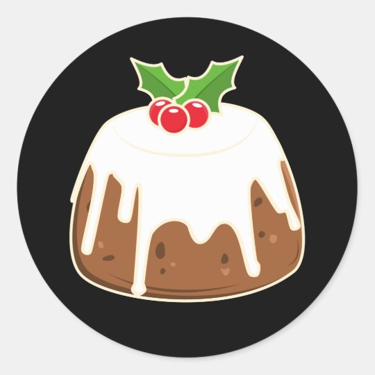 Cute Figgy Pudding Christmas Pudding Classic Round Sticker Uk