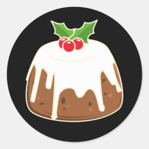 Cute Figgy Pudding Christmas Pudding Classic Round Sticker