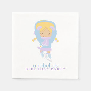 Cute Figure Skater Girl's Birthday Party Napkin