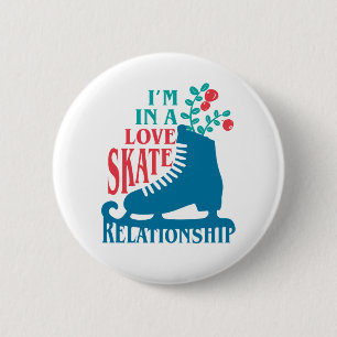 Cute Figure Skating I'm in Love Skate Relationship 6 Cm Round Badge