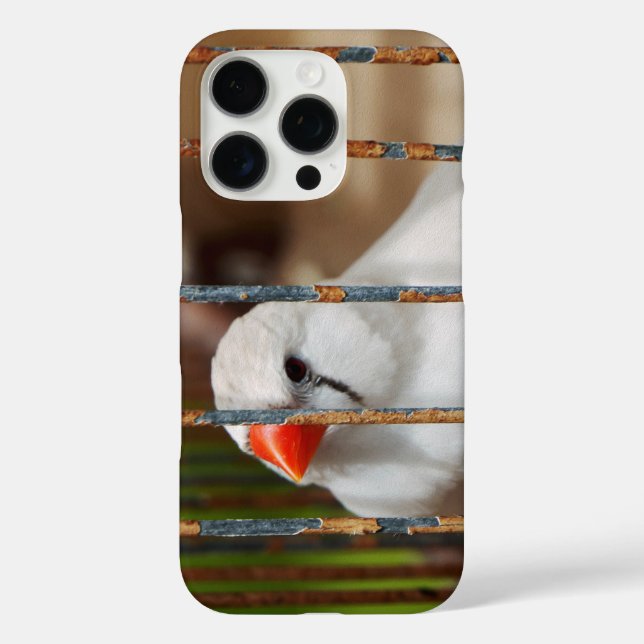 Cute Finch Bird in Cage Case-Mate iPhone Case (Back)