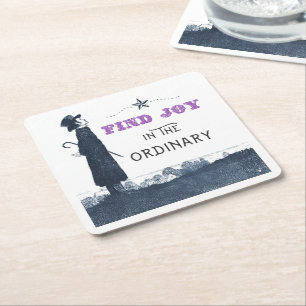 Cute Find Joy in the Ordinary Square Paper Coaster