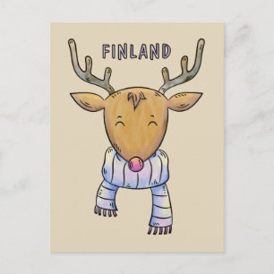 Cute Finland Reindeer postcard