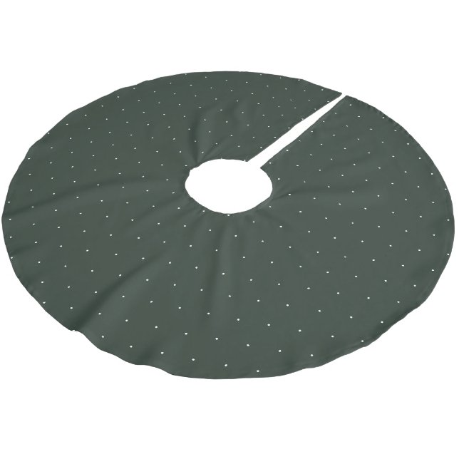 Cute fir green tiny polka dots pattern Christmas Brushed Polyester Tree Skirt (Angled)