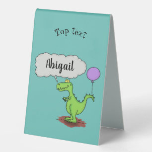 Cute fire breathing green funny dragon cartoon