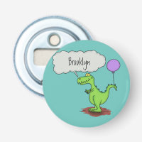 Cute fire breathing green funny dragon cartoon