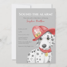 Cute Fire Fighter Dalmatian Baby Shower