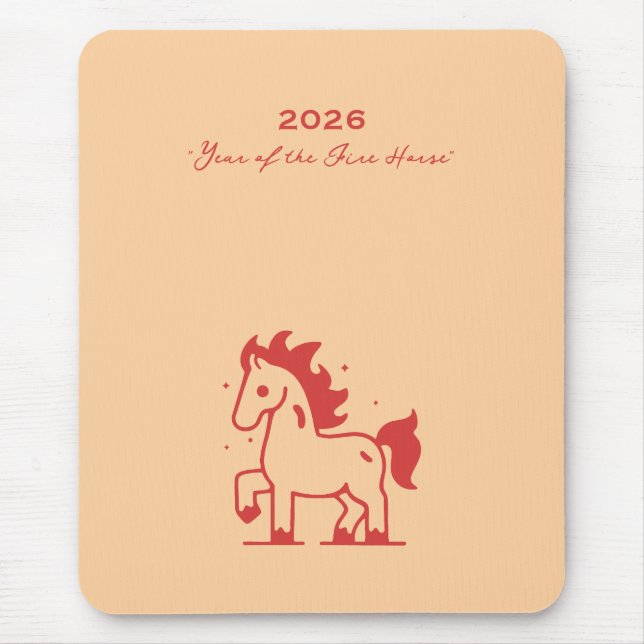 Cute Fire Horse Mouse Mat (Front)