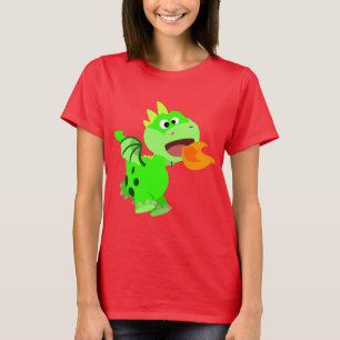 Cute Fire-Spitting Cartoon Baby Dragon T-Shirt