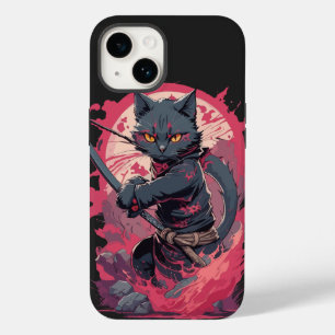 Cute Fire Splash Black Ninja Cat Warrior Case-Mate iPhone 14 Case